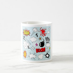 Taza De Café Explosión Retro de Cómic Arte Pop