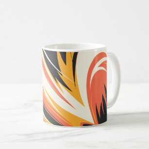 Taza De Café Explosión violenta y abstracta en tonos cálidos