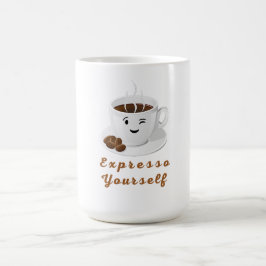 Taza De Café Exprésate – Camiseta Divertida de Café Sonriente