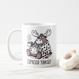 Taza De Café Exprésate Funny Sleepy Moose Amante del Café