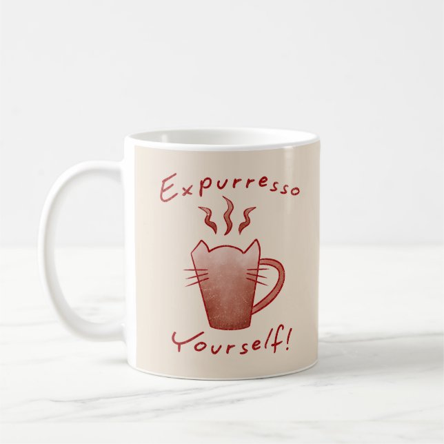 Taza De Café Exprésate Gatos Y Café (Izquierda)