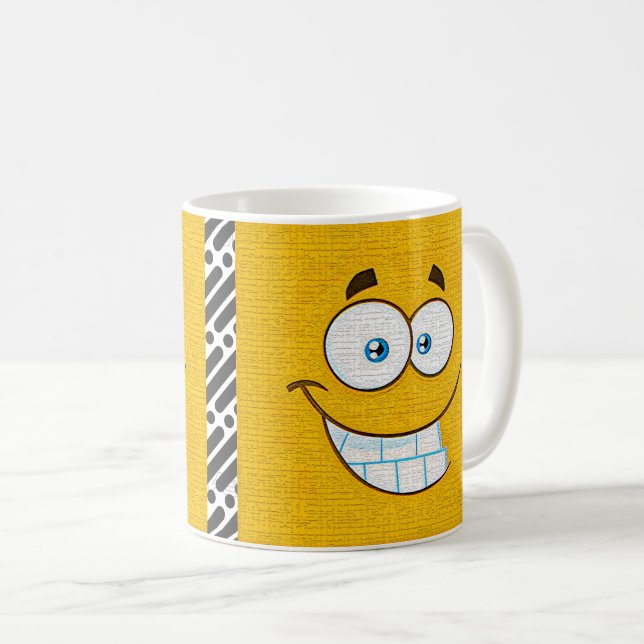 Taza De Café Expresión de cara de personalizado editable (Anverso derecho)