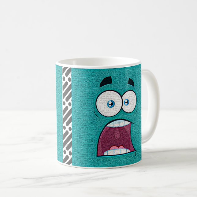 Taza De Café Expresión de cara de personalizado editable (Anverso derecho)
