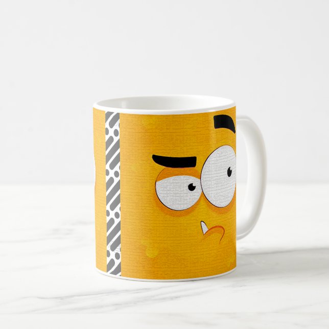 Taza De Café Expresión de cara de personalizado editable (Anverso derecho)