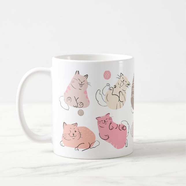 Taza De Café Expresiones de gatos mugre impreso (Izquierda)