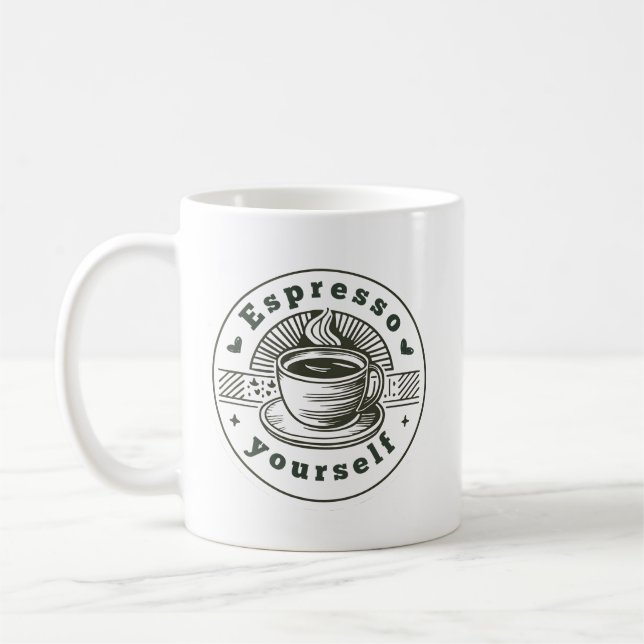 Taza De Café Expresso Yourself Funny Coffee Mug (Izquierda)