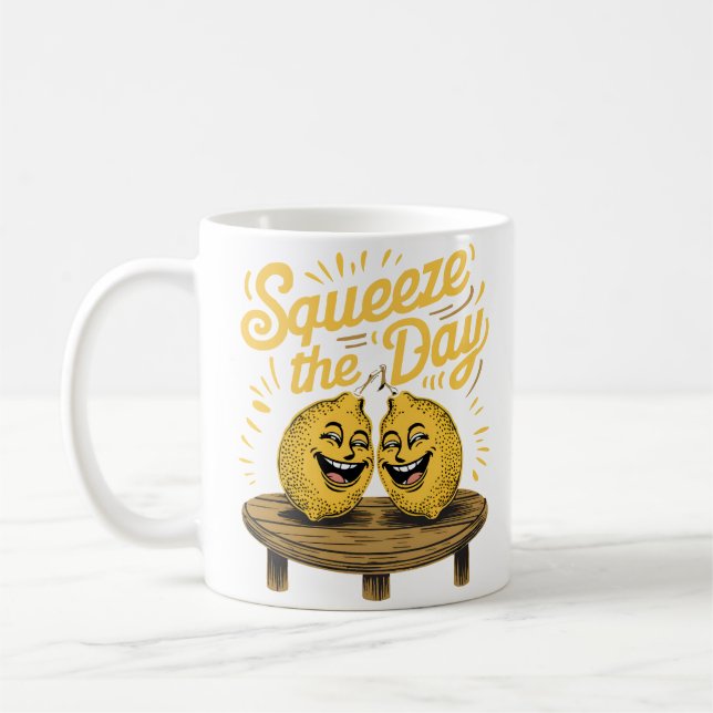 Taza De Café  “Exprime el Día” Motivación de Limón (Izquierda)
