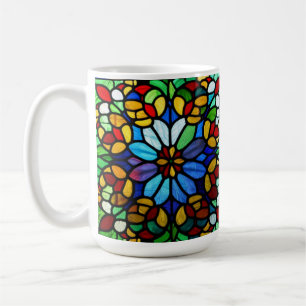 Taza De Café Exquisita elegancia de vidrio con manchas florales