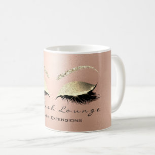 Taza De Café Extensión de latigazos Belleza Browns Purpurina de