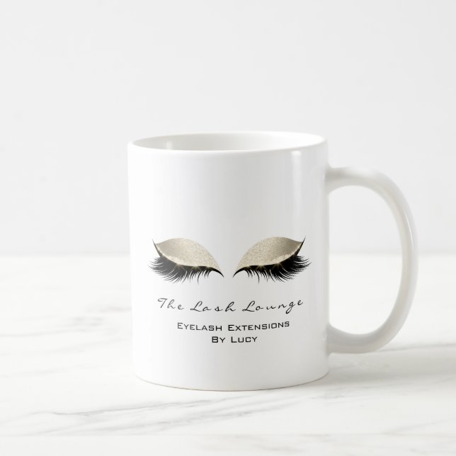 Taza De Café Extensión de latigazos Estudio de belleza Marfil O (Derecha)
