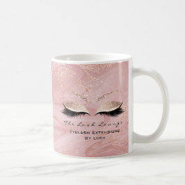 Taza De Café Extensión de pestañas Estudio de belleza Purpurina
