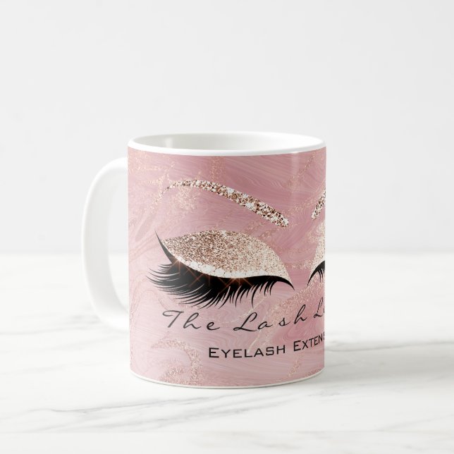 Taza De Café Extensión de pestañas maquillaje Studio Purpurina  (Anverso izquierdo)