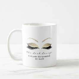 Taza De Café Extensión Eyelash Estudio de belleza Purpurina de 