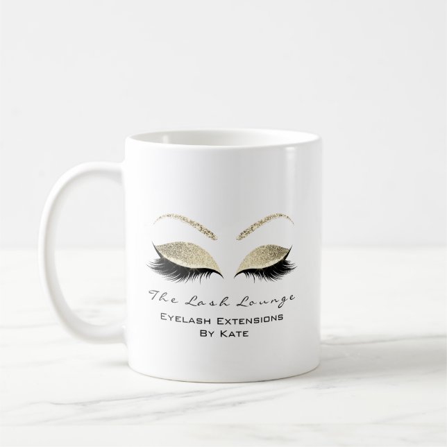 Taza De Café Extensión Eyelash Estudio de belleza Purpurina de  (Izquierda)