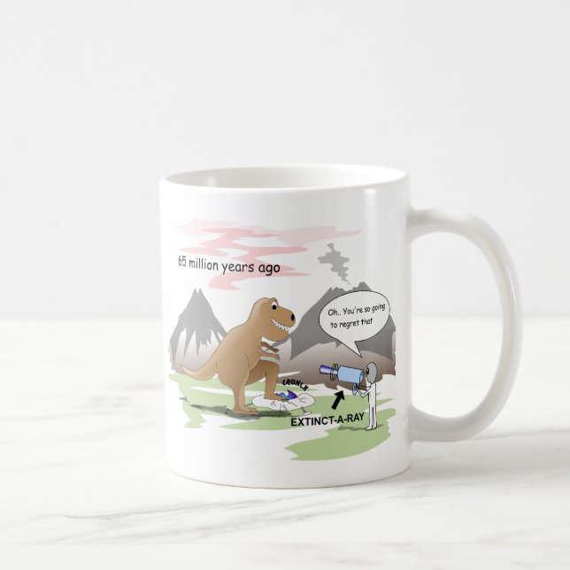 Taza De Café Extinción del dinosaurio (Derecha)