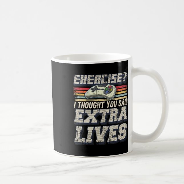 Taza De Café Extra Lives Gracioso Video Game Controller Retro G (Derecha)