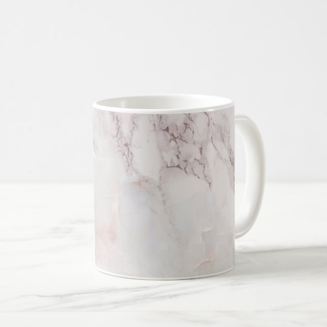Taza De Café Extracto elegante de mármol blanco rosado del (Anverso derecho)