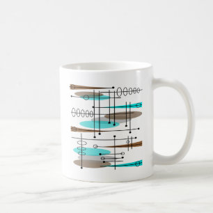 Taza De Café Extracto moderno de los mediados de siglo atómico