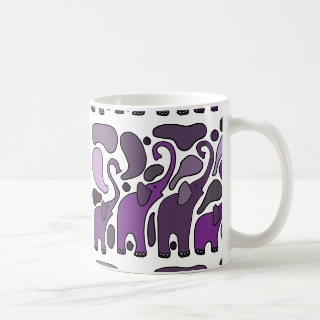 Taza De Café Extracto púrpura del arte del elefante (Derecha)