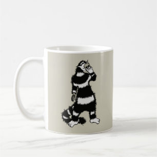 Taza De Café Extraña Máscara De Cráneo De Gato Whimsical Gótica