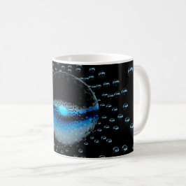 Taza De Café Extraños Orbs Extranjeros Que Emiten Una Luz Azul