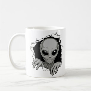 Taza De Café Extraterrestre Rompiendo la Pared