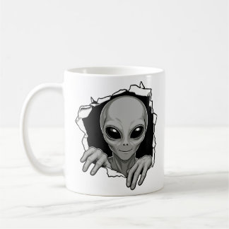 Taza De Café Extraterrestre Rompiendo la Pared
