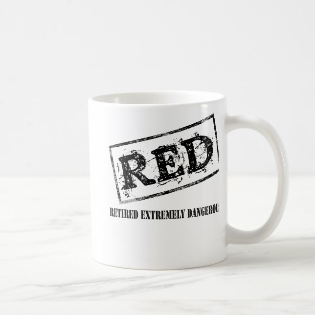 Taza De Café Extremadamente peligroso jubilado ROJO (Derecha)