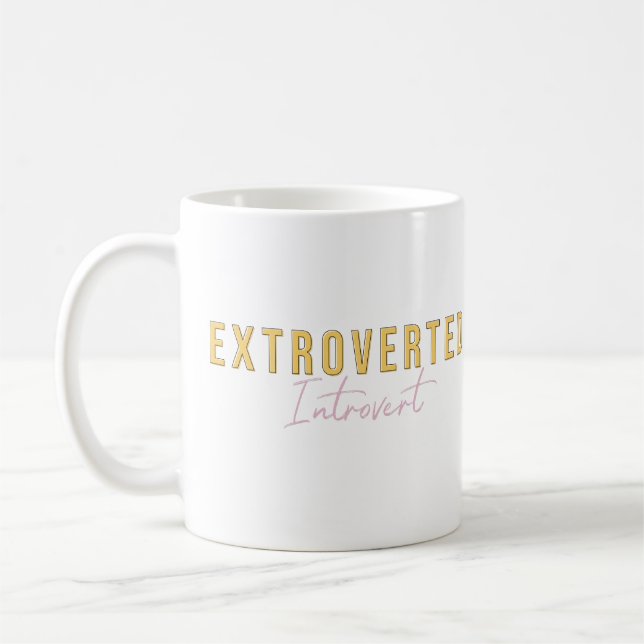 Taza De Café Extrovertido arte de la tipografía introvertida (Izquierda)