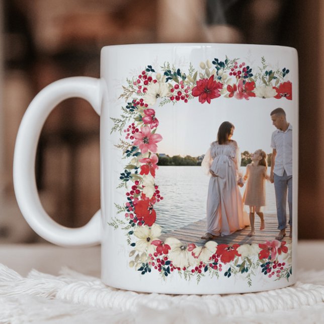 Taza De Café exuberante foto botánica de navidades florales clá (Subido por el creador)