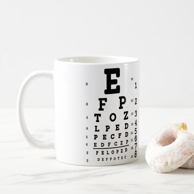 Taza De Café Eye Chart Optometrist (Con donut)