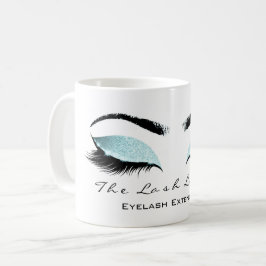 Taza De Café Eyelash Extension Beauty Studio Aqua Blue Purpurin