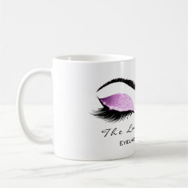 Taza De Café Eyelash Extensión Belleza Magenta Purpurina Rosa