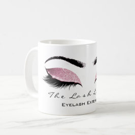 Taza De Café Eyelash Extensión Belleza Purpurina Rubor rosa
