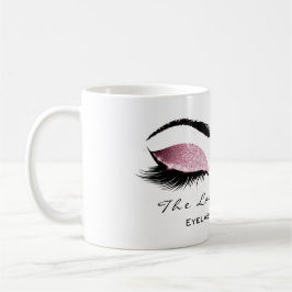 Taza De Café Eyelash Extensión Belleza Purpurina Rubor rosa