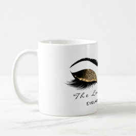 Taza De Café Eyelash Extensión Estudio de belleza Purpurina de 