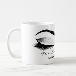 Taza De Café Eyelash Extensión Estudio de belleza Purpurina gri