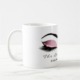 Taza De Café Eyelash Extensión Estudio de belleza Purpurina ros