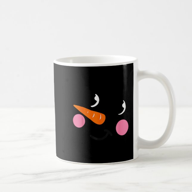 Taza De Café Eyelashes Christmas Outfit Snowman Face Costume Gi (Derecha)