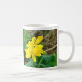 Taza De Café F44 Flores silvestres amarillas mostaza salvaje