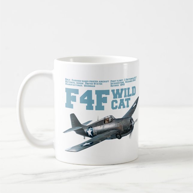 Taza De Café F4F Wildcat | WW2 Plane (Izquierda)