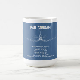 TAZA DE CAFÉ F4U CORSAIR STATS BLUEPRINT MUG