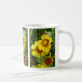 Taza De Café F6 Flores silvestres amarillas Gaillardia