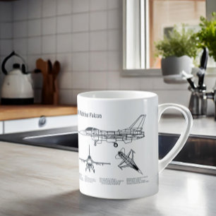 Taza De Café F-16 Luchando contra el Halcón - Planes de huella 