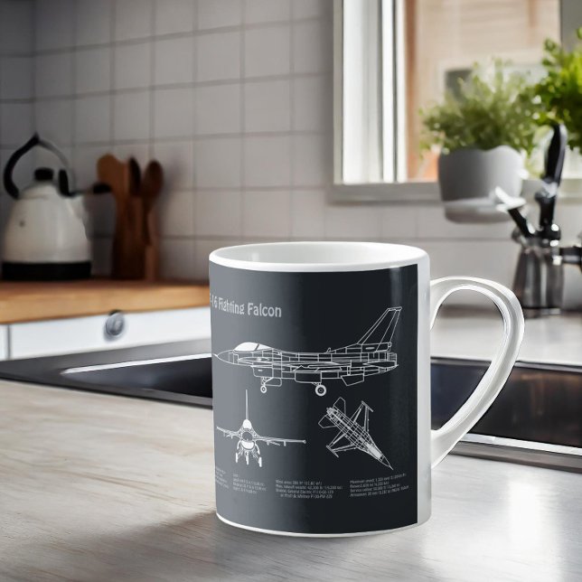 Taza De Café F-16 Luchando contra el Halcón - Planes de huella  (Subido por el creador)