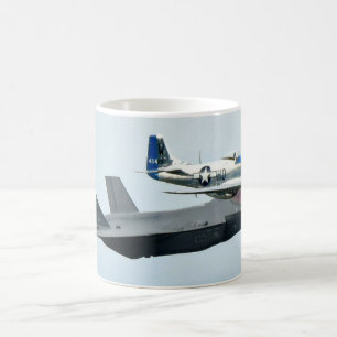 Taza De Café F-35 Fighter Jet con P-51 Mustang