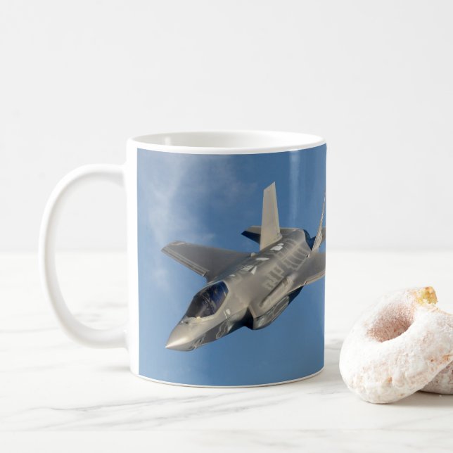 Taza De Café F-35 Luchador de aviones de reacción Lightning II  (Con donut)