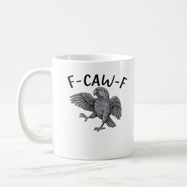 Taza De Café F Caw F Minimal Clean Design (Izquierda)