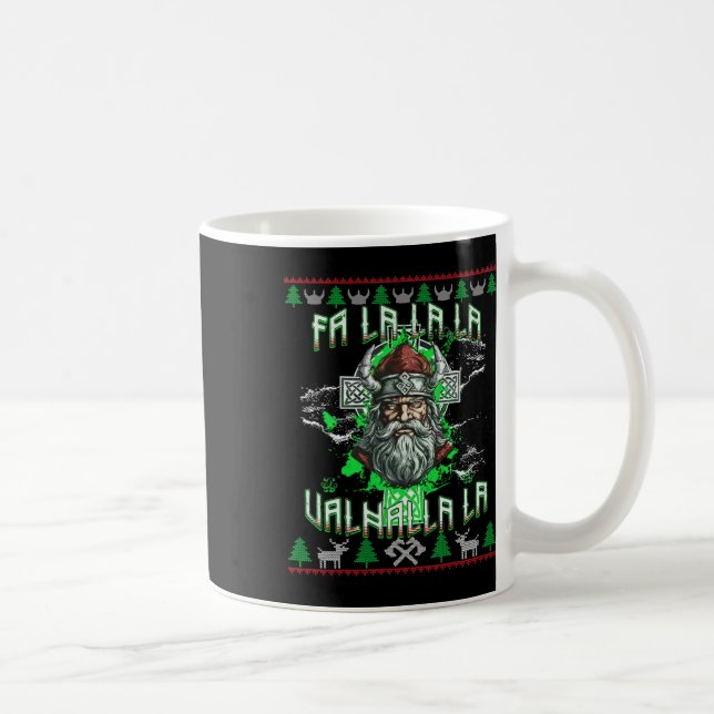 Taza De Café Fa La 8 Valhalla Santa Hat Viking Skull Navidades (Derecha)