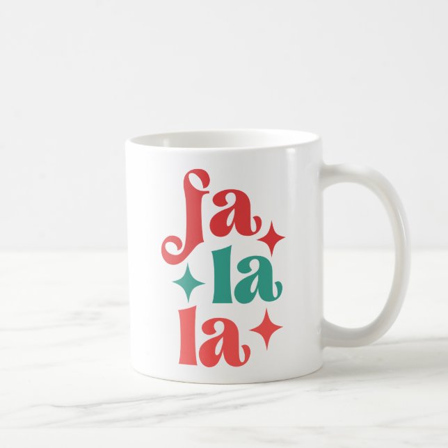 Taza De Café Fa La La - Diseño de tipografía festiva (Derecha)